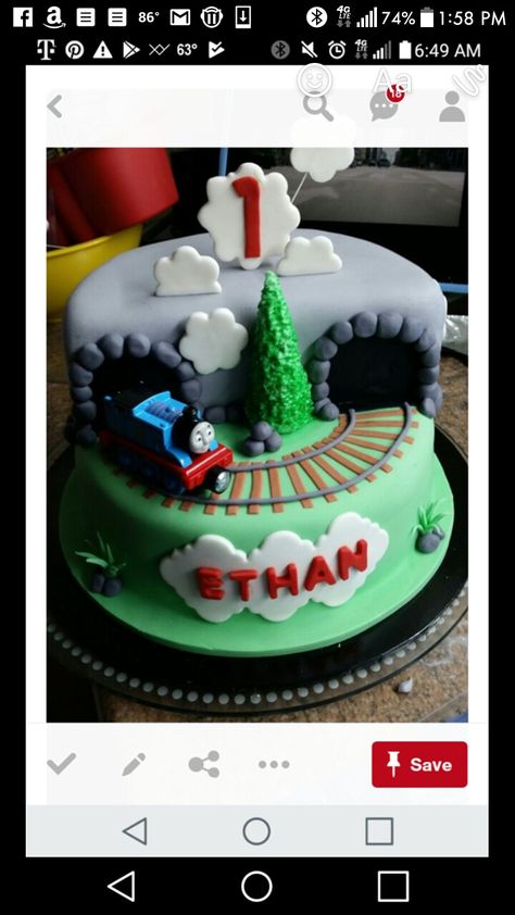 Train Birthday Cakes, Thomas The Train Engine, Thomas Birthday Cakes, Birthday Cake Fondant, Train Theme Birthday Party, Thomas The Train Birthday, Thomas Birthday Parties, Thomas Train Cake, Thomas Cakes