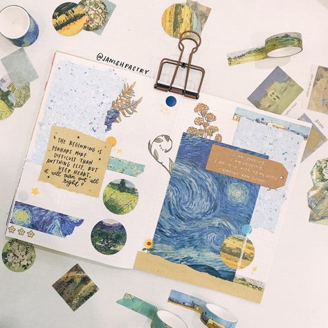 Vincent Van Gogh Journal, Van Gogh Scrapbook, Van Gogh Sketchbook, Van Gogh Journal, Van Gogh Aesthetic, Van Gogh Famous Paintings, Sketchbook Ideas Inspiration, Lettering Handwriting, Bullet Journal Titles