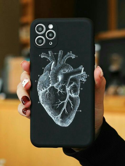 Skeleton Pattern, Diy Phone Case Design, Creative Iphone Case, Pretty Phone Cases, Human Heart, Stylish Phone Case, Print Phone Case, Mobile Covers, Clear Phone Case