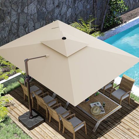 Amazon.com : ZLACUIU 10x13FT Cantilever Outdoor Patio Umbrellas, Double Top Large Rectangle Umbrella, Heavy Duty 360° Rotation Offset Outdoor Sun Shade Umbrella for Garden Deck Pool Backyard, Navy Blue : Patio, Lawn & Garden Pool Umbrellas, Shade Umbrellas, Garden Umbrella, Outdoor Sun Shade, Front Patio, Deck Garden, Beach Camping, Pool Decks, Backyard Bbq