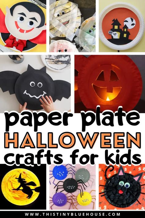 This post features 21 of the most adorable and fun paper plate crafts that kids love to make in anticipation of Halloween. Each project is different and can be customized to kids' favorite themes such as black cats, owls and candy corn! These paper plate Halloween crafts are low mess and perfect for kids of all ages. Halloween Paper Plate Crafts For Kids, Paper Plate Halloween Crafts, Witches Crafts, Paper Plate Halloween, Scary Halloween Crafts, Halloween Activities Preschool, Spooky Halloween Crafts, Halloween Crafts Preschool, Ghost Crafts