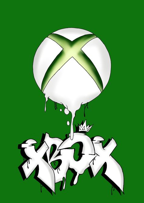 Digital art of the Xbox logo Xbox Drawing Art, Xbox Painting Ideas, Xbox Tattoo Ideas, Xbox Logo Wallpapers, Xbox Wallpaper Backgrounds, Xbox Wallpaper 4k, Xbox Gamer Pics, Xbox Pictures, Xbox Drawing