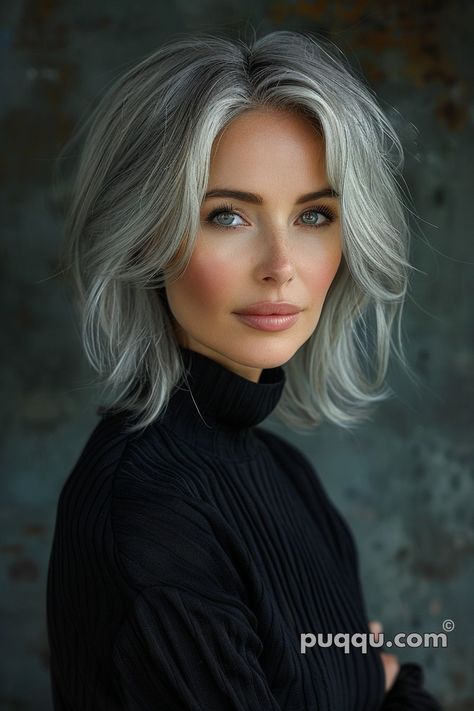 Gray Hair Color Guide: Tips for Styling Gray Hair - Puqqu What Causes Gray Hair, Silver Grey Hair Dye, Grey Hair Model, Hair Color Guide, Grey Hair Looks, Gorgeous Gray Hair, Grey Hair Inspiration, Extension Hair, Hair Color Unique