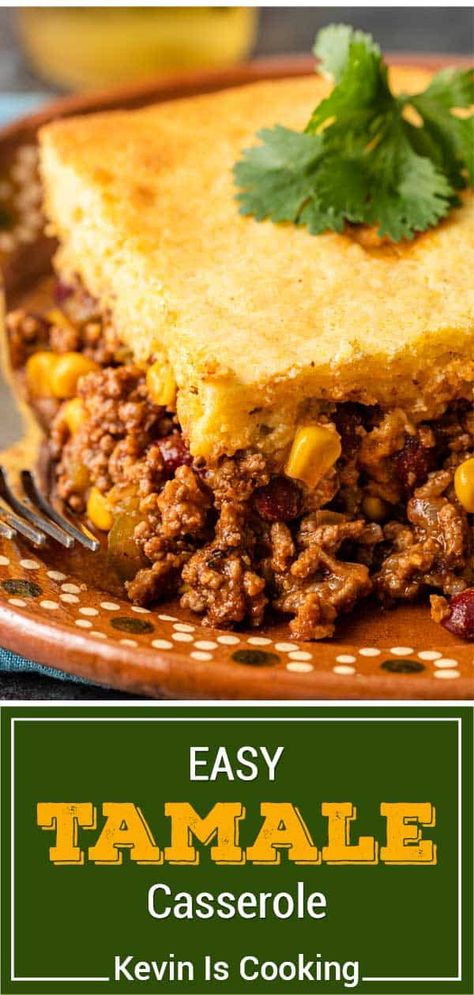 Meal With Ground Beef, Cornbread Topping, Easy Tamales, Mexican Cornbread Casserole, Tamale Pie Recipe, Tamale Casserole, Tamales Recipe, Homemade Tamales, Tamale Recipe