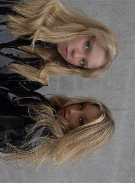 Scandinavian sisters in leather jackets Blonde Besties Aesthetic, Two Blondes Friends Aesthetic, Blonde Friends Aesthetic, Blonde And Blonde Duo, Blonde Sisters Aesthetic, Blonde Best Friends Aesthetic, Bunnie Aesthetic, Blonde Besties, Blonde Sisters