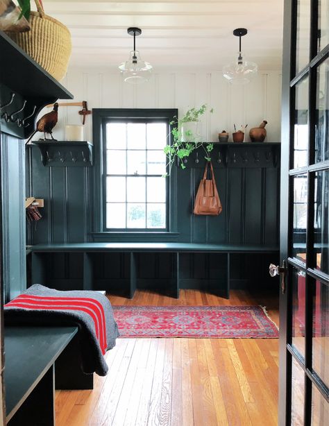 Studio Green Mudroom || House 1924 American Colonial Interior, Birthday Decoration Ideas At Home, Colonial Home Interior, Colonial Style Interior, Colonial House Interior, Colonial Bedroom, Colonial Interior Design, Birthday Decoration Ideas, Colonial Interior