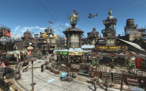 Fo4 Settlements, Fallout 4 Funny, Fallout Settlement, Fallout 4 Settlement Ideas, Post Apocalyptic City, Fallout Series, Fallout Rpg, Fallout Fan Art, Fallout Concept Art