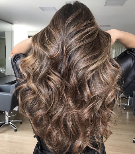 Brown With Toffee Highlights, Toffee Hair Color Balayage, Brown Toffee Highlights, Balayage Hair Toffee, Carmel Baby Highlights, Balage Hair, Balyage Long Hair, Long Hair Highlights, Baylage Hair