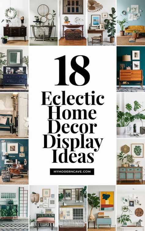 Get inspired to revamp your home with these 18 eclectic home decor display ideas that celebrate creativity and individuality. Learn how to style unique vignettes, mix unconventional color combinations, and blend design eras seamlessly. Perfect for shelves, tables, walls, and beyond, these ideas will show you how to craft displays that tell a story. Add depth and personality to your space with designs that capture the essence of eclectic charm and originality! Unconventional Wall Decor, How To Display Collections, Vignettes Styling Display Ideas, Decor Display Ideas, Display Wall Design, Minimalist Shelves Decor, Craft Displays, Vignette Styling, Home Decor Display