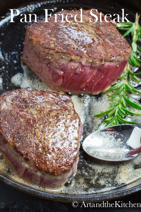 How To Fry Steak, How To Pan Fry Steak, Pan Fried Steak Recipes, Best Pan Fried Steak, Frying Steaks In A Pan, Pan Fried Tenderloin Steak, Pan Fried Beef Tenderloin Steaks, Pan Fried Steak, How To Fry Steak In A Pan