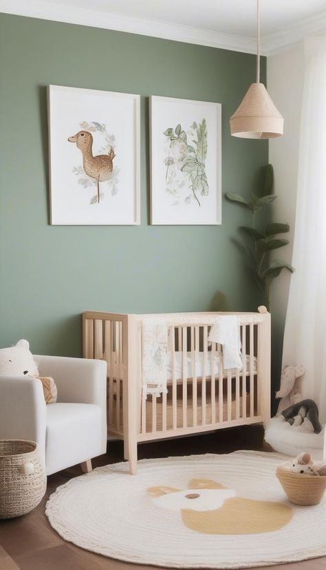 "Decorate your nursery with whimsical prints that fill the room with love and magic. 🌟" Light Green Nursery Boy, Sage Nursery Boy, Nursery Sage, Christmas Nursery, Animals Christmas, Baby Boy Nursery, Nursery Inspo, Baby Boy Nurseries, Boy Nursery