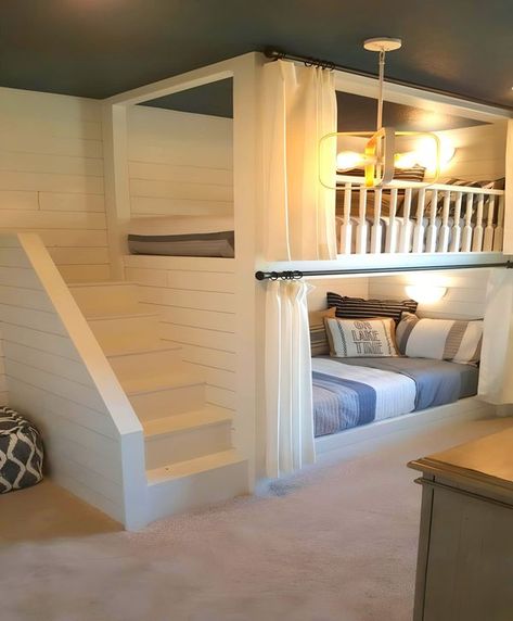 Home Diy Tiny Home Bunk Beds, Cottage Loft Bed, Bunker Bed Ideas, Tiny House Bunk Beds, Loft Bed Ideas For Small Rooms Space Saving, Home Bunker, Minimalist Tiny Home, Small Home Inspiration, Luxury Small House