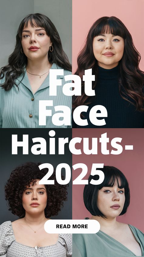 28 Stylish Fat Face Haircuts for 2025: Short, Long & Curly Ideas Haircuts For Almond Shaped Face, Big Face Haircut Woman, Collarbone Length Hair Plus Size, Cute Haircuts For Plus Size Women, Haircuts That Keep Hair Out Of Face, Full Round Face Hairstyles, Best Haircut For Full Round Face, Haircuts For A Square Face Shape, Round Face Chin Length Hair