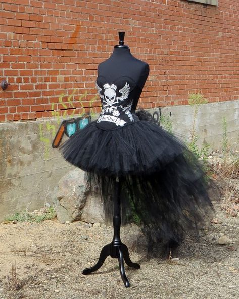 Hi Low style tutu SKIRT for Halloween,  Burlesque, Steam punk, high low, goth costume, witch costume Barbie Collab, Burlesque Dress, Goth Costume, Fairy Halloween Costumes, Witch Cosplay, Skirt Tutu, Witch Costumes, Scary Stuff, Bustle Skirt