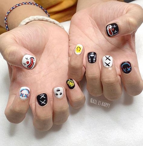 Colorful Nail Art Ideas, Nails Hombres, Make Nail Art, Minimal Nails Art, August Nails, Mens Nails, Dark Academia Clothes, Retro Nails, Academia Clothes