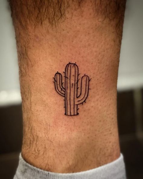 Mexico Small Tattoo, Tattoo Ideas Cactus, Cactus Tattoo Fineline, Cactus Outline Tattoo, Dainty Cactus Tattoo, Cactus Tattoo Men, Coachella Tattoo, Cactus Jack Tattoo, Little Cactus Tattoo