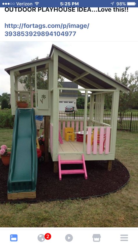 Garage Playground, Backyard Playset, Diy Playhouse, Backyard Playhouse, Build A Playhouse, Kids Outdoor Play, Outdoor Play Area, Playhouse Outdoor, Play Yard