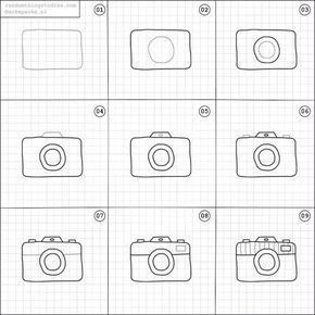 Camera Drawing Simple, Journal Inspiration Quotes, Art Journal Challenge, Doodle Art For Beginners, Easy Things To Draw, Penanda Buku, Camera Drawing, Art Journal Prompts, Camera Art