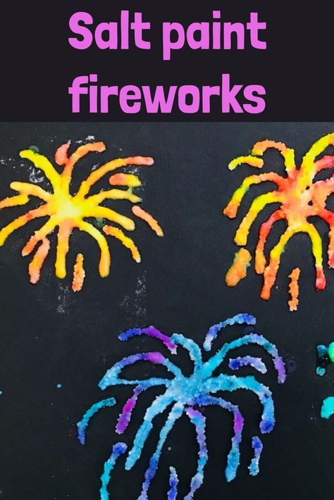 Salt paint firework pictures. Salt painting is so much fun and produces some beautiful, vibrant pictures. It’s a perfect technique for making fab firework pictures and makes a great bonfire night craft for kids! The perfect firework craft for kids this November. #saltpaintfireworks #bonfirenight #bonfirenightcraft #bonfirenightcraftforkids #fireworkcraft Firework Pictures, Bonfire Night Activities, Bonfire Night Crafts, Fireworks Craft For Kids, How To Draw Fireworks, Sparklers Fireworks, Diwali Fireworks, Firework Painting, O Block