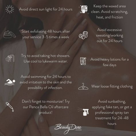 Your Daily Reminders! ➡️ Post Wax, Lashes, and Eyebrows Aftercare is key to maintaining your lashes and eyebrows and avoiding any irritation to your skin. Follow these instructions and notice the difference; aftercare truly is essential! . . . . . #bayareabrows #bayareaeyebrows #eyebrowthreading #brows #eyebrows #threading #hybridtint #browtint #hybridbrows #lamination #salon #bayareawaxing #bodywaxing #armwax #underarmwax #legwax #backwax #stomachwax #chestwax #hairlinewax #nostrilswax #br... Eyebrows Threading, Lashes And Eyebrows, Underarm Waxing, Brow Threading, Body Waxing, Brow Tinting, Daily Reminders, Fake Tan, Spray Tanning