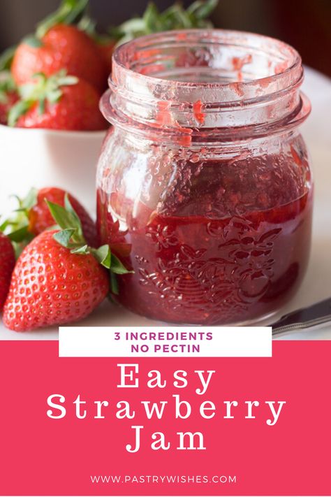 Canned Strawberry Jam Without Pectin, Strawberry Jam Without Pectin, Quick Strawberry Jam, Strawberry Jam Recipe No Pectin, Easy Strawberry Jam Recipe Without Pectin, Pectin Free Strawberry Jam Easy, Strawberry Jam Recipe Without Pectin, Easy Strawberry Jam, Strawberry Jam Recipe