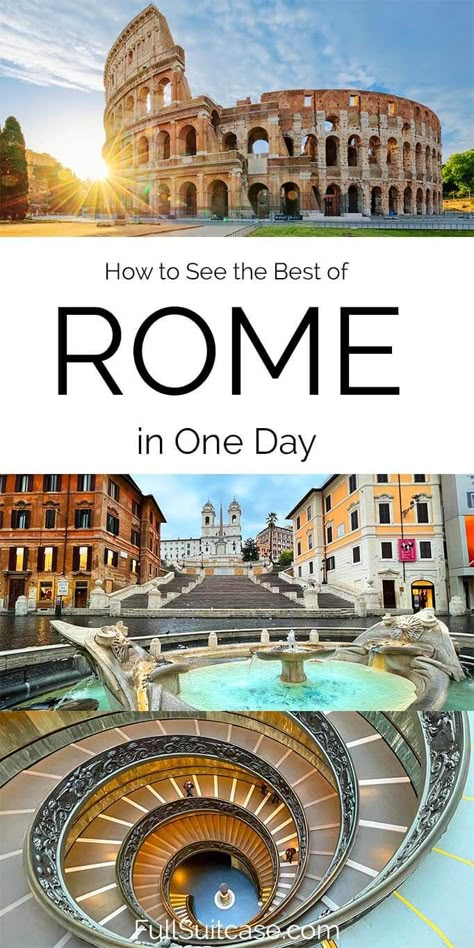 How to see the best of Rome in one day. 1-day itinerary for Rome, Italy. 1 Day In Rome Italy, Rome 1 Day Itinerary, 4 Days In Italy, 1 Day In Rome, Italy Interrail, One Day In Rome, Greek Cruise, Map Of Rome, Rome In A Day