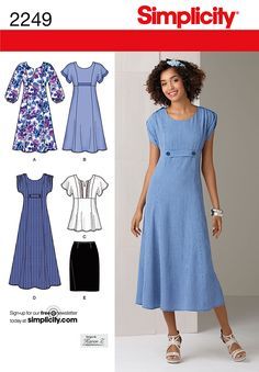 Simplicity 2249 Latest Dress Patterns, Sewing Patterns Free Women, Long Dress Patterns, New Look Patterns, Dresses By Pattern, Latest Dress Design, Sewing Basket, Pattern Dress Women, Mother Of Bride