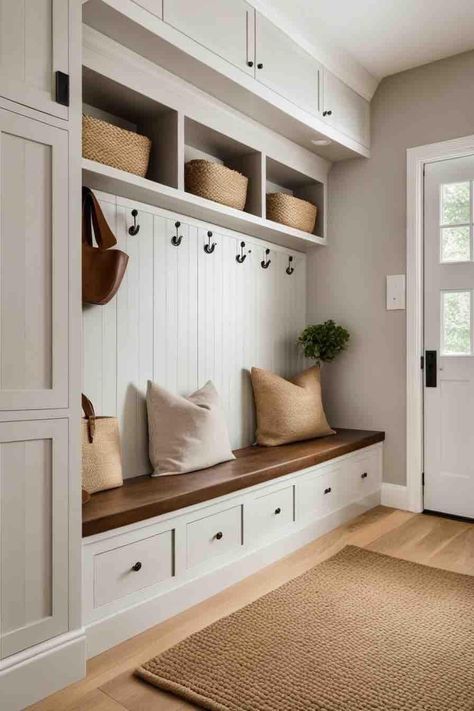 Mudroom Cubbies With Bench, Entryway Cubbies, Mudroom Cubbies, Mudroom Remodel, Bedroom Built Ins, Mud Room Entry, Mudroom Entryway, Mudroom Decor, Laundry Room Renovation