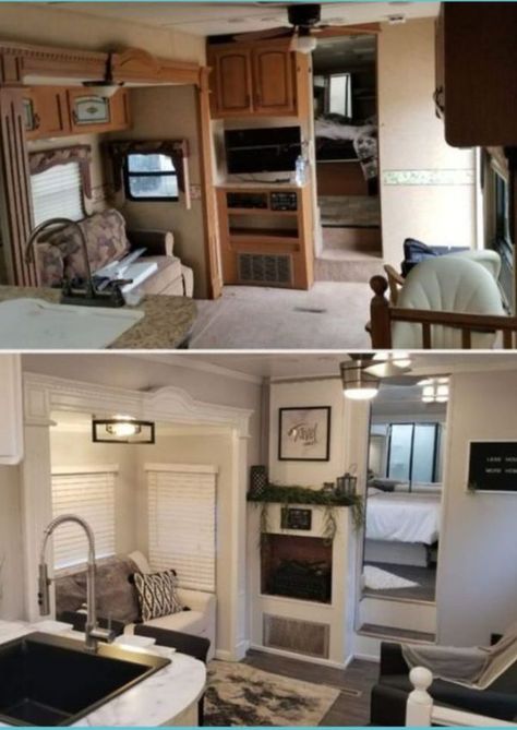 Rv Interior Remodel, Camping Vintage, Camper Trailer Remodel, Camping Diy, Diy Camper Remodel, Rv Homes, Rv Makeover, Travel Trailer Remodel, Rv Renovations