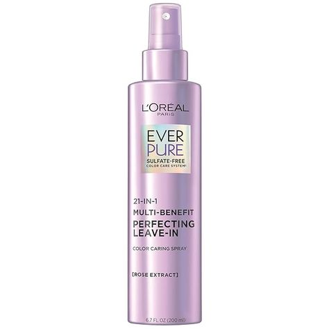 Amazon.com : L’Oréal Paris Sulfate Free Moisture 21-in-1 Leave-In Conditioner for Dry Hair, EverPure, 6.8 fl oz (Packaging May Vary) : Beauty & Personal Care Leave In Conditioner Spray, Detangler Spray, Rose Extract, Heat Protectant, Almond Blossom, Moisturizing Shampoo, Frizz Control, Hair Spray, Moisturize Hair