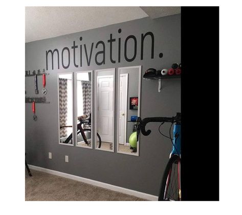 Gym Decorating Ideas, Poster Workout, Gym Wall Stickers, Small Home Gyms, Home Gym Basement, Small Home Gym, Workout Room Home, Home Gym Garage, Mini Gym