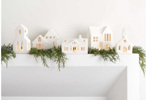 Christmas Village Sets, Minimalist Christmas Decor, Modern Christmas Decor, Christmas Mantel Decorations, Keramik Design, Holiday Village, Minimalist Christmas, Ceramic Houses, Christmas Villages