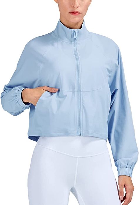 Gym Track, Long Sleeve Workout Shirt, Cropped Jackets, Sports Wear Women, Long Sleeve Workout, Active Jacket, Athletic Running, Yoga Gym, Summer Jacket