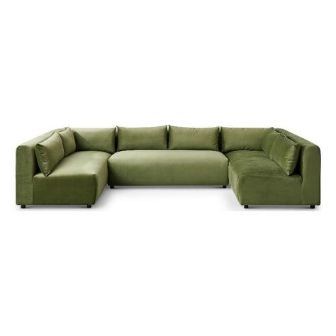 Glenmont Mid Century Modern Modular Olive Green Velvet Comfy Sectional Couch - Walmart.com Olive Sectional, Sofa Cognac, Comfy Sectional, Olive Sofa, Olive Green Velvet, Velvet Sofas, Contemporary Sectional, Corner Sectional Sofa, Velvet Sectional