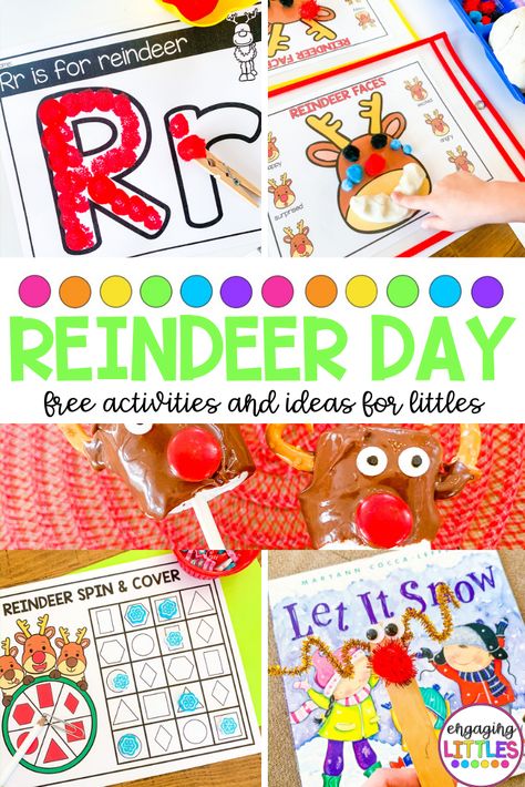 Reindeer Day Activities Quick Games, Reindeer Face, 2d Shapes, Letter Formation, Color Sorting, Free Activities, Basic Shapes, Erasers, Kindergarten Activities