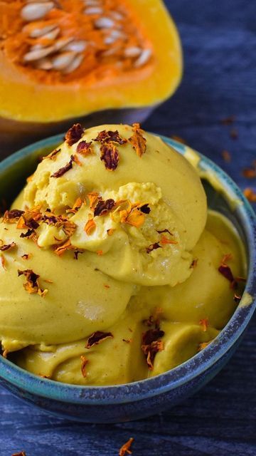 Tara Lanich-LaBrie on Instagram: "Golden Roasted Squash & Dandelion Root Gelato This is a dairy-free super creamy gelato made with roasted pumpkin or squash and topped off with a salted maple pine nut/piñon brittle! It can made with any creamy pumpkin (canned or roasted) or winter squash. You can use an ice cream maker or freeze and mix until it’s the right consistency! I love pumpkins and there are so many amazing squashes—this is a favorite one-it’s called Koginut, and we’ve grown it here Making Pesto, Pie Topping, Roasted Dandelion Root, Gelato Recipe, Gelato Ice Cream, Medicinal Herb, Maple Sugar, Pie Tops, Roasted Pumpkin