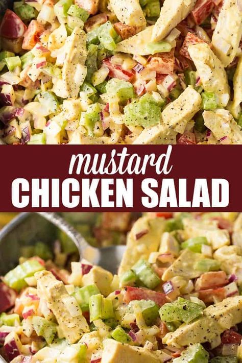 Chicken Mustard, Mustard Chicken Salad, Dijon Mustard Chicken, Mustard Chicken Recipes, Summer Chicken Recipes, Greek Chicken Salad, Mustard Recipe, Healthy Chicken Salad, Simple Salad