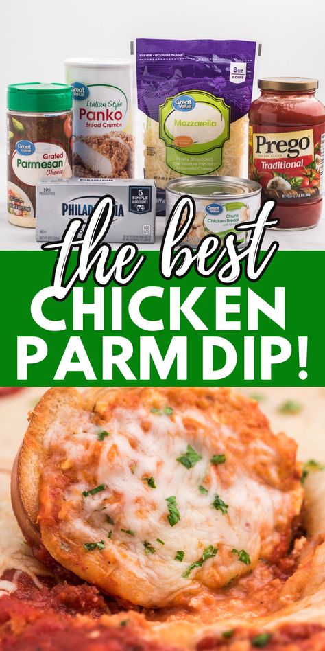 You Have To Try This Chicken Parmesan Dip Chicken Parmesan Dip Recipe, Chicken Parmesan Appetizer, Chicken Parm Dip, Can Chicken Dip, Canned Chicken Appetizers, Canned Chicken Dip Recipes, Chicken Dip Canned Chicken, Chicken Parmesan Dip, Parmesan Dip Recipe