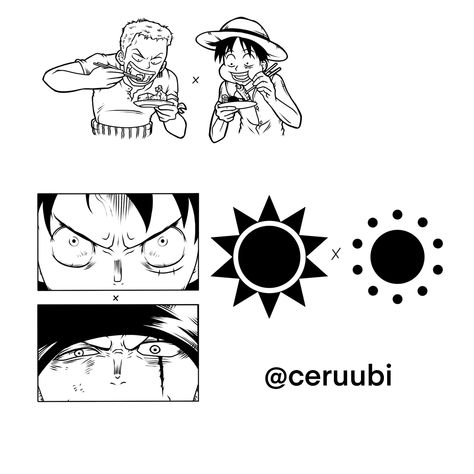 Zoro Luffy Tattoo, Matching One Piece Tattoos, One Piece Flash Tattoo, Zoro Tattoo Ideas, Zoro Tattoo Design, One Piece Tattoo Minimalist, Zoro Tattoo, Small Dope Tattoos, Partner Tattoos