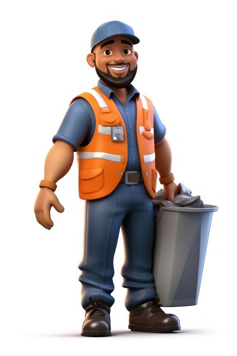 Police Cartoon Character, Farmer Man Cartoon, Garbage Collector, Boy Cartoon, Numbers For Kids, Cartoon Images, 3d Illustration, Cartoon Character, Club House