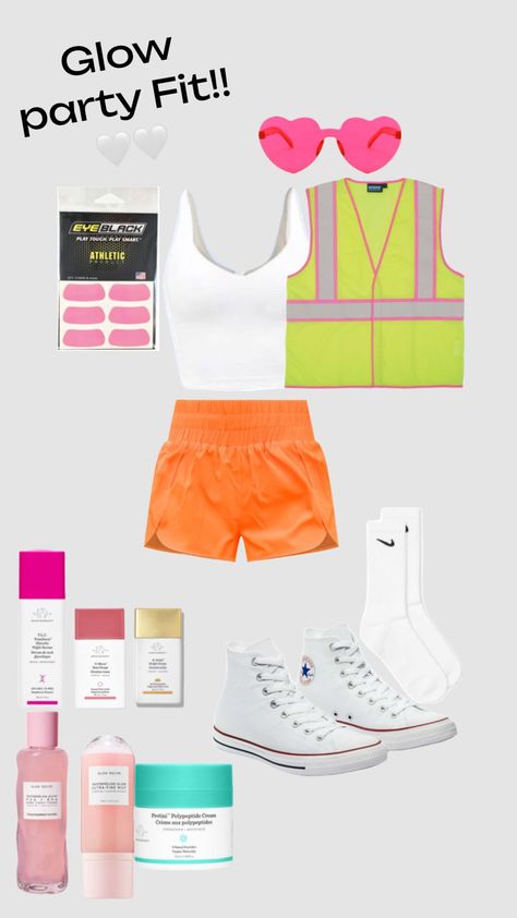 #glow #lululemon #party #glowrecipe #eyeblack #cute #preppy #convers #erastour #beauty #outfitinspo #idk Party Fits, Glow Party, Eye Black, Beauty, Black