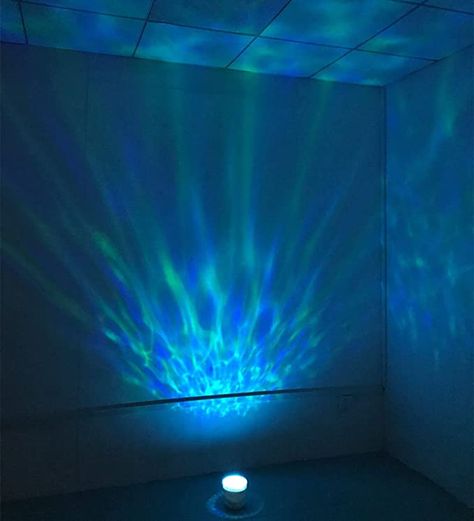 Bathroom Mood Lighting, Blue Light Party, Blue Light Room, Ocean Lighting, Sea Lamp, Mood Lighting Living Room, Wave Lamp, Ocean Room Ideas, Ocean Decorations