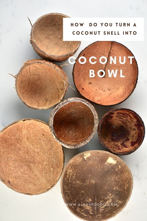 Simple homemade DIY for Shredded coconut (desiccated coconut), coconut chips (coconut flakes) and homemade coconut bowls, all from just one coconut! Coconut Diy, Coconut Crafts, Live Naturally, Open A Coconut, Coconut Shell Candle, Coconut Island, Coconut Shell Crafts, Diy Coconut, Coconut Bowls