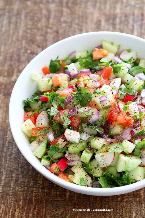 11 Keto Indian Recipes | Living Chirpy Tomato Cucumber Onion Salad, Cucumber Tomato Onion Salad, Tomato Onion Salad, Onion Salad Recipe, Cucumber Onion Salad, Kachumber Salad, Tomato And Onion Salad, Indian Salads, Cucumber Onion