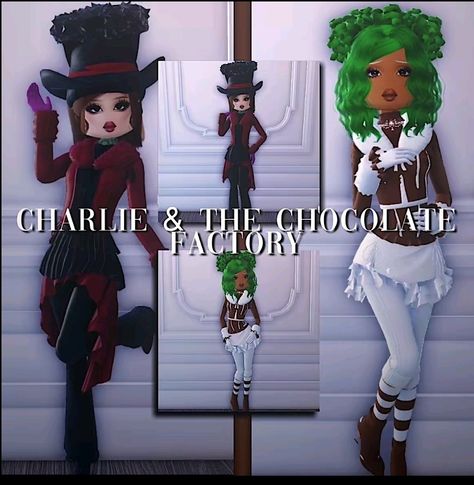 Willy Wonka Dress To Impress, Dress To Impress Duos Theme, Xmas Day Outfit Ideas, Dress To Impress Roblox Theme Monster High School, Dti Characters, Monster High Dolls Dress To Impress, Duo Outfits, Monster High Characters Dress To Impress, Monster High Dress To Impress Outfit