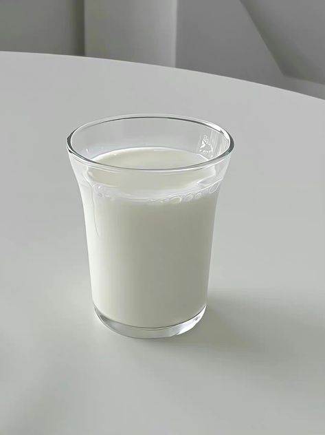 Milk Aesthetic White, Glass Of Milk Aesthetic, Milk Aesthetic, Liquid Cheese, White Drinks, Drinking Milk, Short Glass, Cup Of Milk, Funny Fruit