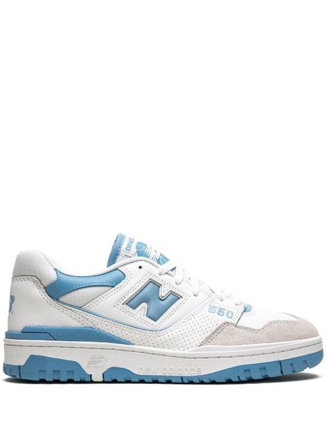 New Balance 550 "White/Baby Blue" Sneakers - Farfetch Sky Blue Sneakers, Sneaker New Balance, Balance 550, Trendy Shoes Sneakers, Pretty Shoes Sneakers, Cute Sneakers, Hype Shoes, Aesthetic Shoes, New Balance Sneakers