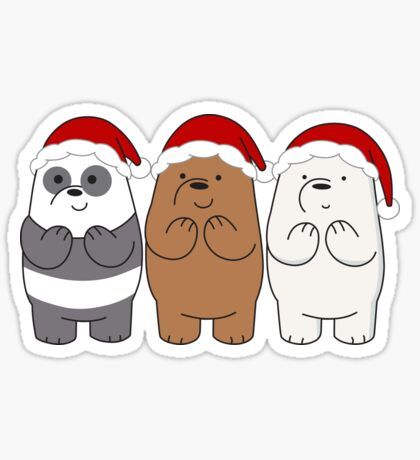 Christmas Drawings Aesthetic, Christmas Stickers Aesthetic, Christmas Stickers Printable, Drawings Wallpaper, Xmas Stickers, Xmas Sticker, Homemade Stickers, We Bare Bears Wallpapers, Bear Bears