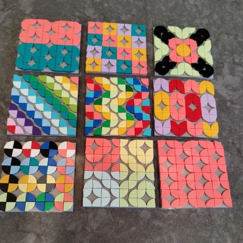 Kimberly giffen | When the kids get into my quarter rounds. I think all 4 have a love of pattern and design. Working on a new mosaic but need 100 more parts... | Instagram Lego Mosaic Pattern, Lego Dots, Lego Mosaic, Mosaic Pattern, Mosaic Patterns, Design Working, The Kids, A Love, Lego