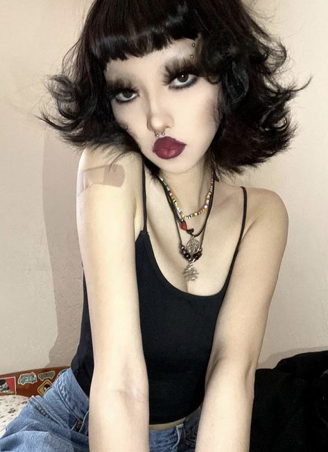 Alt Makeup, Goth Hair, Alternative Makeup, Makijaż Smokey Eye, Edgy Makeup, Cute Makeup Looks, Hair Reference, Pretty Makeup, Cute Makeup